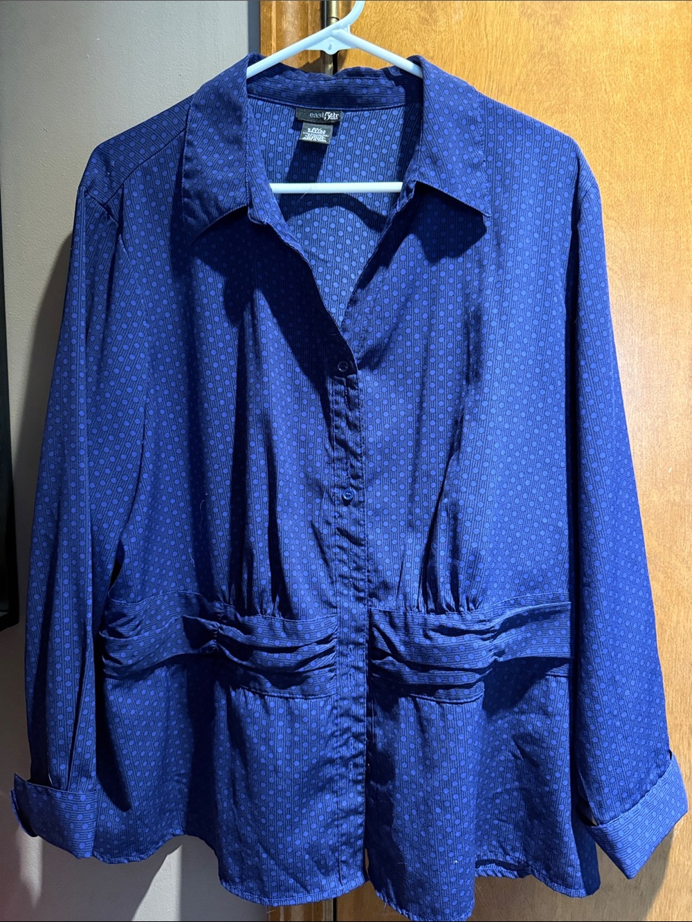 East 5th Royal Blue/Purple Button-Front Blouse